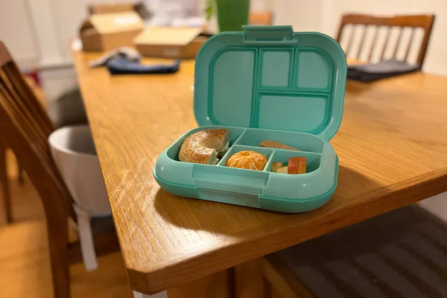 Our Bentgo Kids Chill packed for lunch on the family dining table