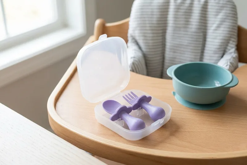 Toddler utensils comparison featuring ergonomic forks and spoons for self-feeding practice
