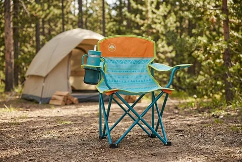 Coleman Quad Chair - Kids' in bright color with mesh cup holder