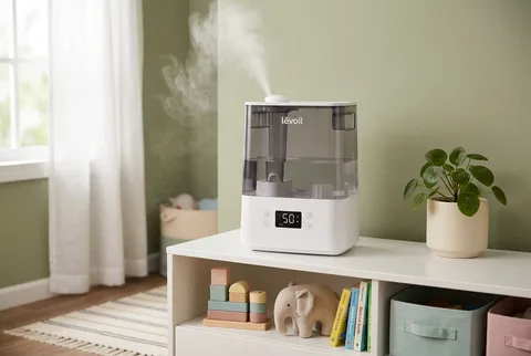 Levoit Classic 300S shown in a realistic product review scene
