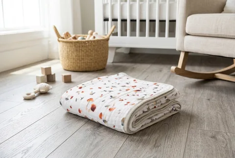 Little Unicorn Mushrooms cotton muslin quilt