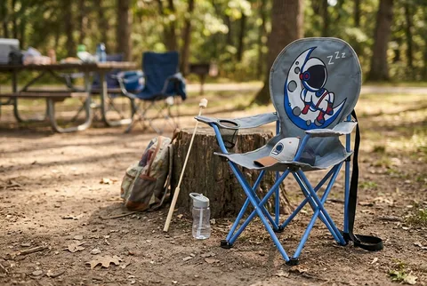 Mountain Summit Gear Foldable Camp Chair - Kids' with sleepy astronaut print