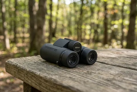 Nikon PROSTAFF P3 8x30 Binoculars product photo showing black rubber-armored body and eyepieces