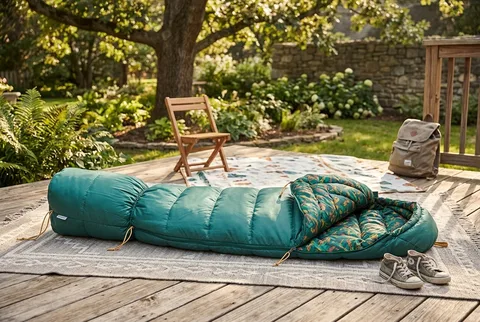 REI Co-op Kindercone 25 kids sleeping bag in natural light