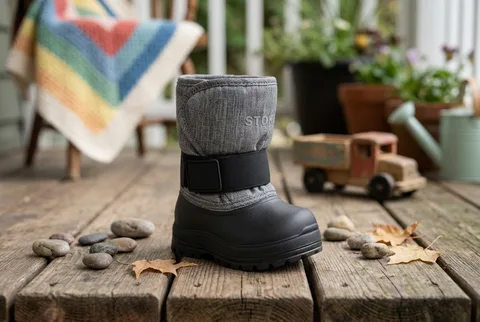 Stonz Trek toddler winter boots with adjustable toggles