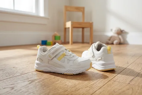 Washable preschool playground sneakers with hook-and-loop straps