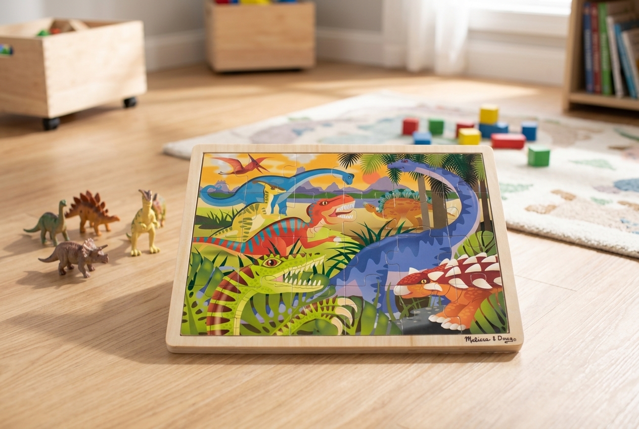 Wooden jigsaw puzzles with sturdy pieces for preschool kids