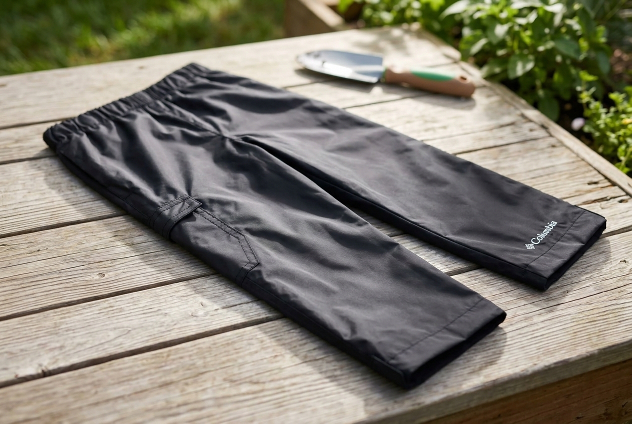 Black Columbia Cypress Brook II Rain Pants with elastic waist and ankle cuffs