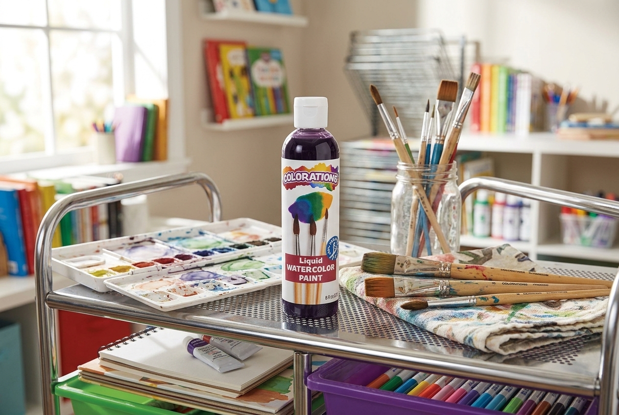 Colorations Liquid Watercolor Paint 8 oz bottle for classroom refill