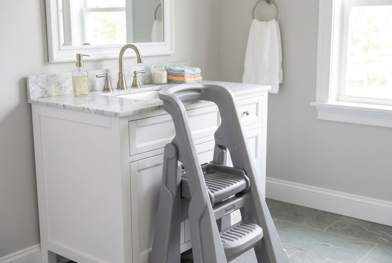 Simplay3 Toddler Tower Folding Step Stool in exact product photography
